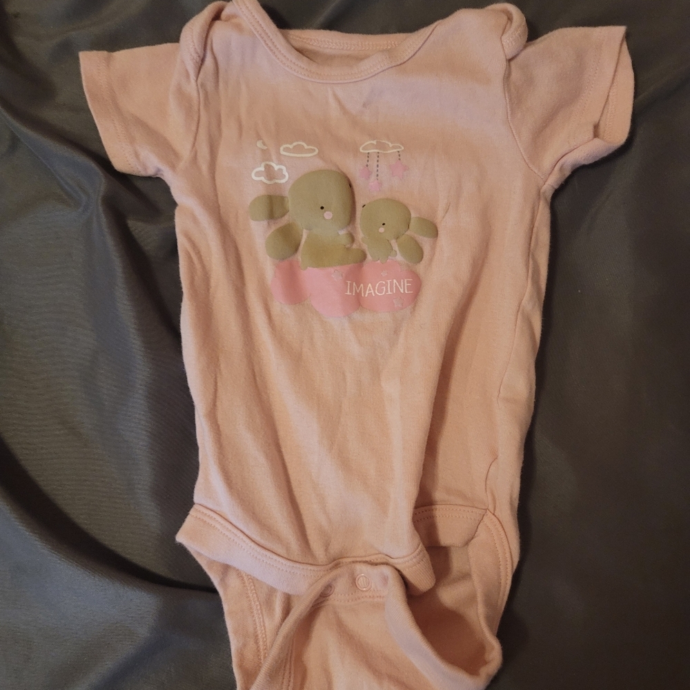 Infant Girl Pink short sleeve onesie